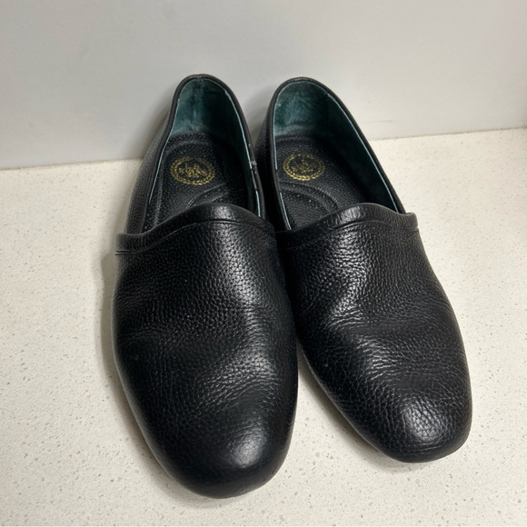 L B Evans Black Leather Men's Loafers Slippers 11 - Picture 3 of 8